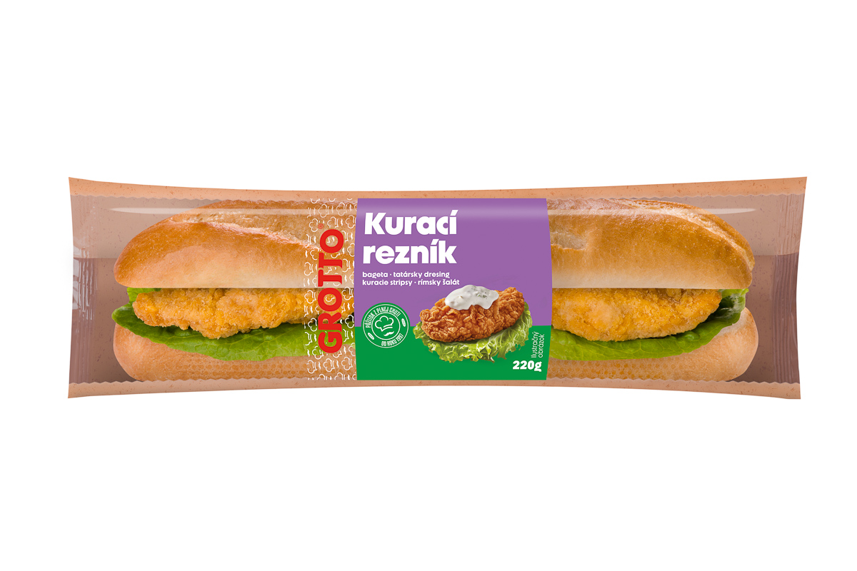 GROTTO Bageta kurací rezník chlad. 220 g