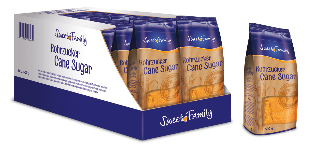SWEET FAMILY Trstinový cukor 12 x 500 g