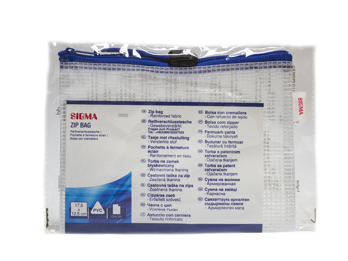 SIGMA Taška so zipsom A6 PVC ZP03 1 ks