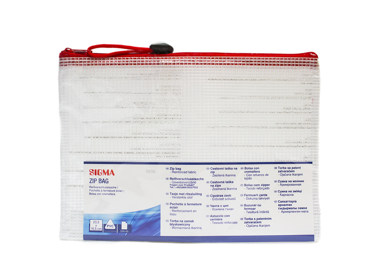 SIGMA Taška so zipsom A5 PVC ZP02 1 ks