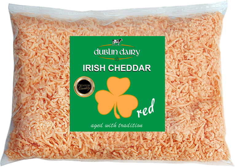 DUBLIN DAIRY Irish Cheddar Red strúhaný chlad. 1 kg