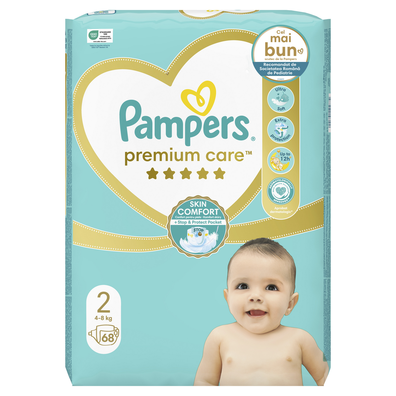 Pampers Premium Care S2 detské plienky 68 ks