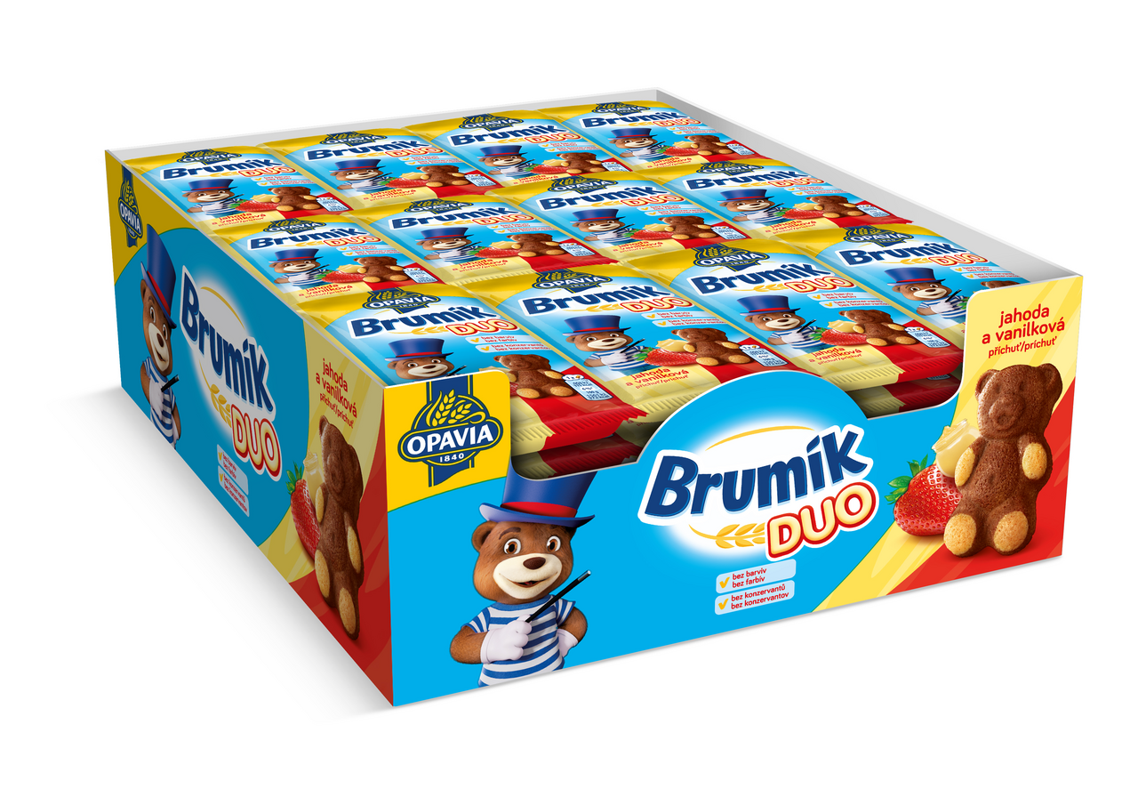OPAVIA Brumík Duo vanilka a jahoda 48 x 30 g