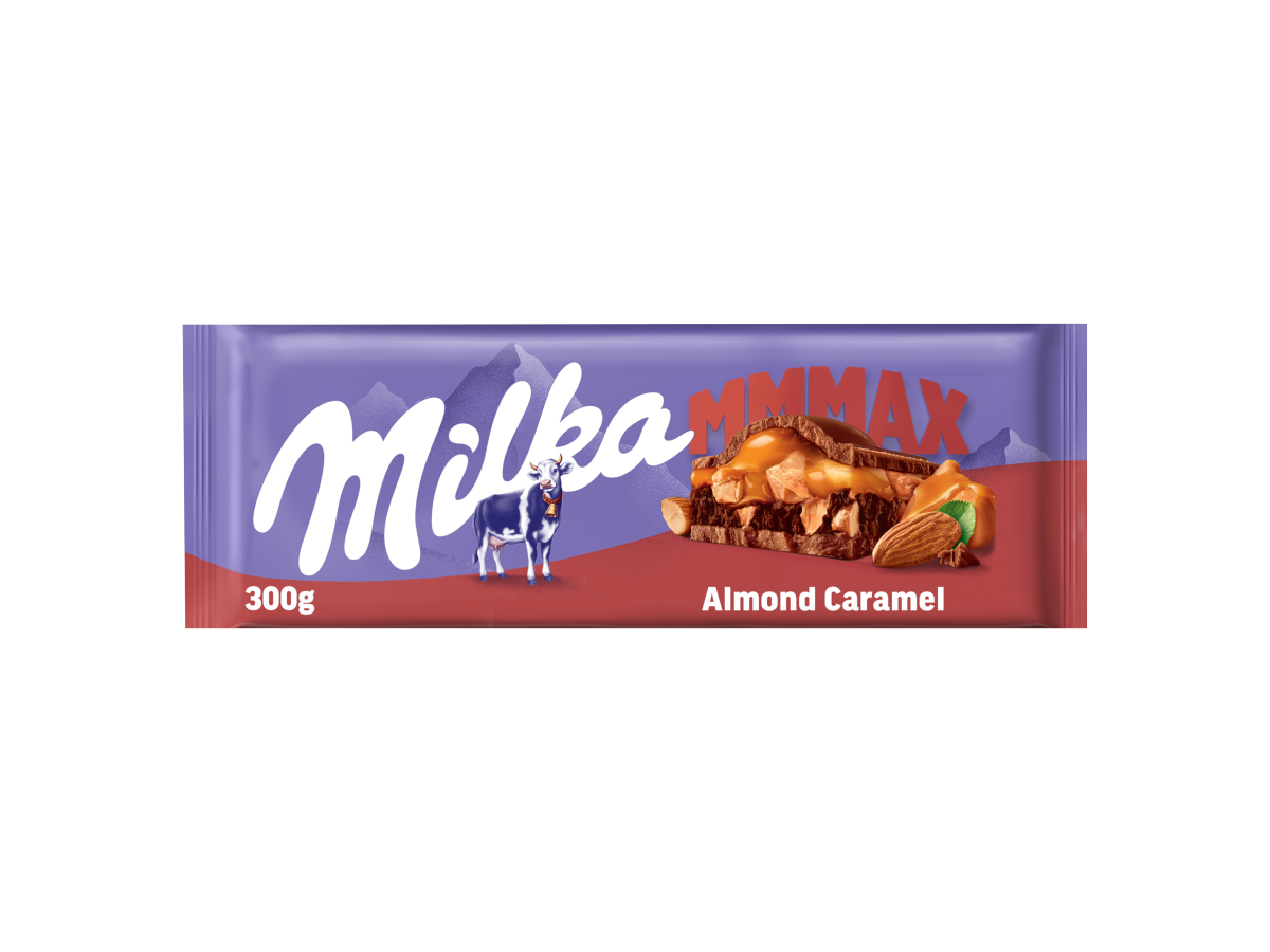 Milka Mmmax tabuľková čokoláda almond caramel/ mandle a karamel 300 g