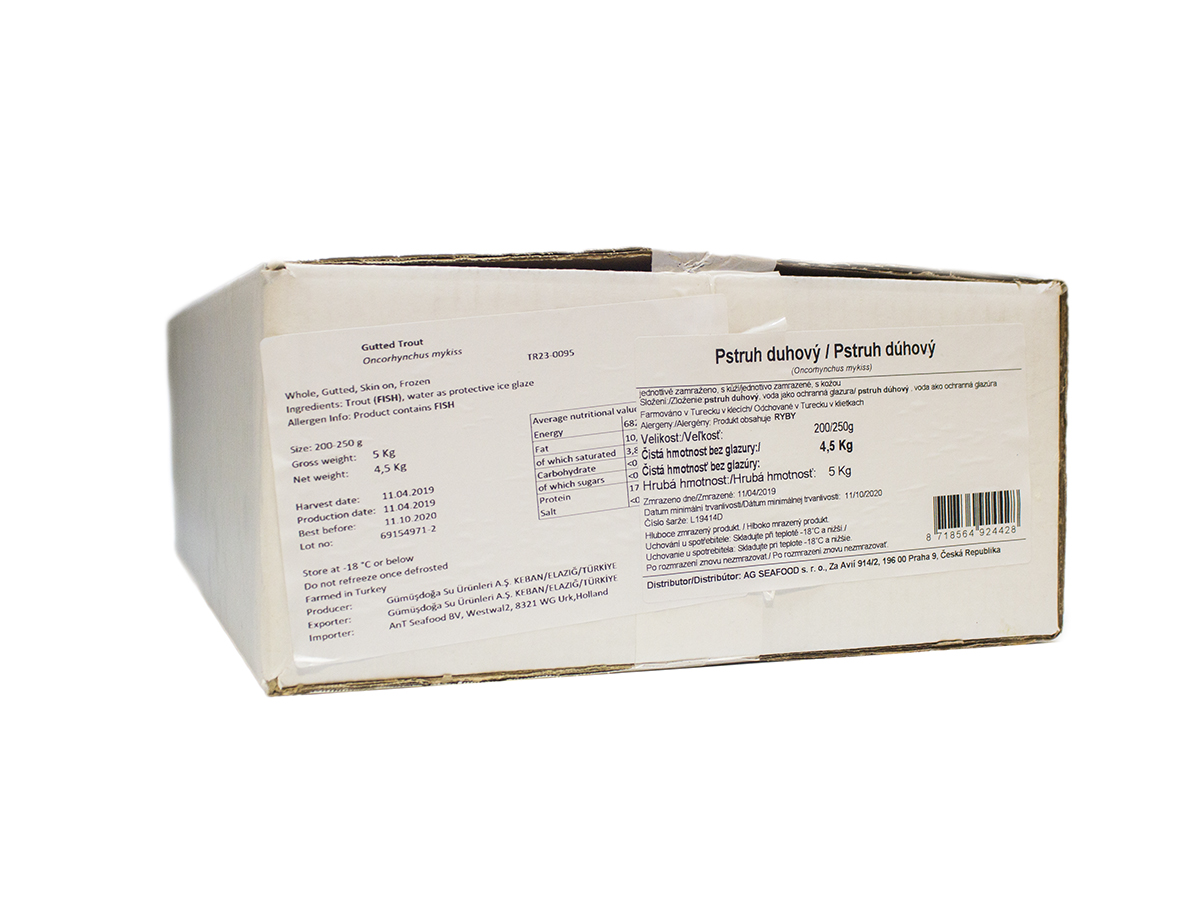 Pstruh pitvaný (200-250g) mraz. 4,5 kg