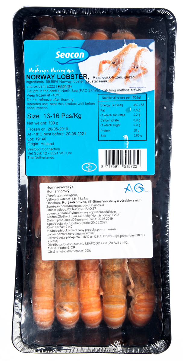Homár severský 13/16 mraz. 700 g