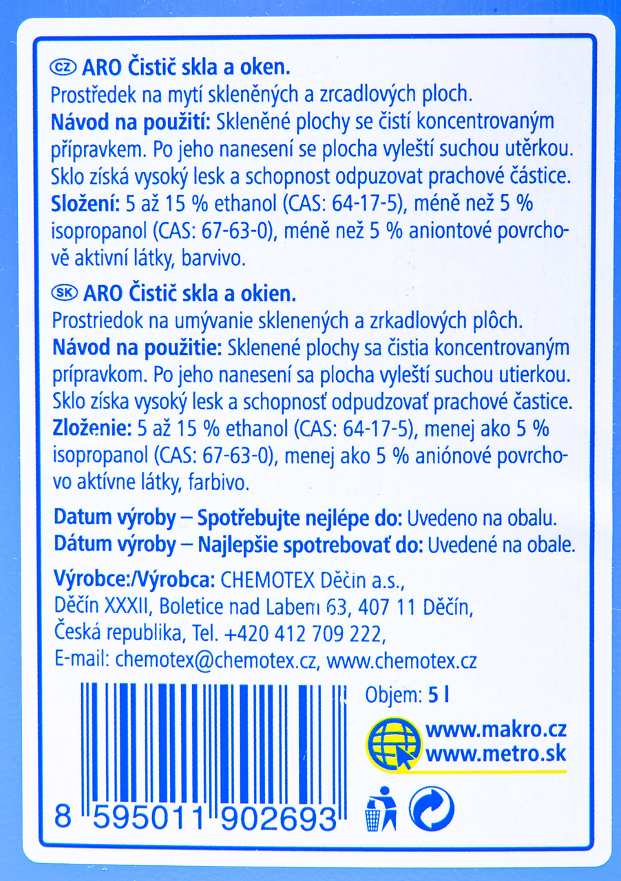 aro Čistič skla a okien 5 l