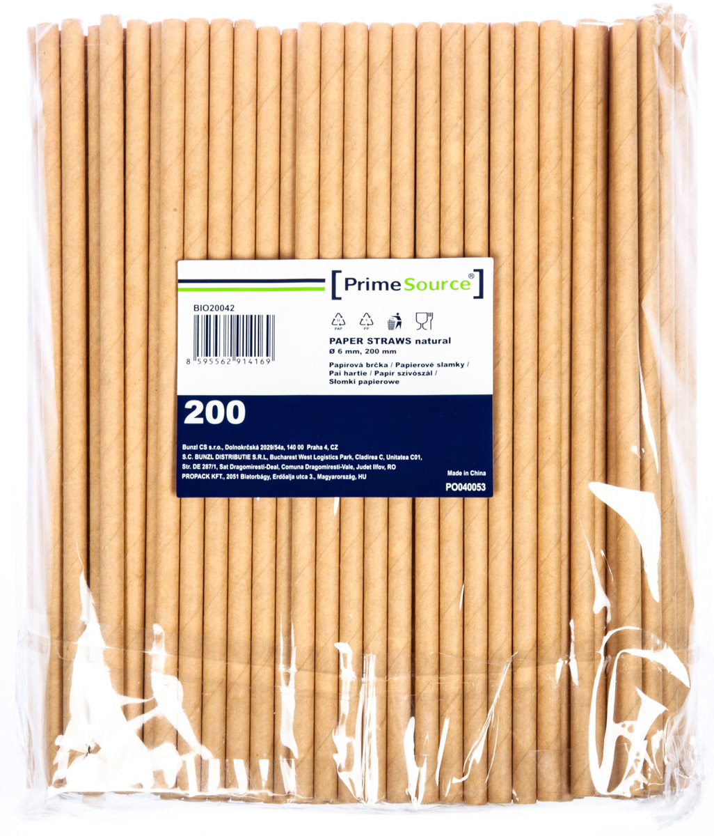 Prime Source Slamky papierové ECO Kraft 6x200 mm 200 ks