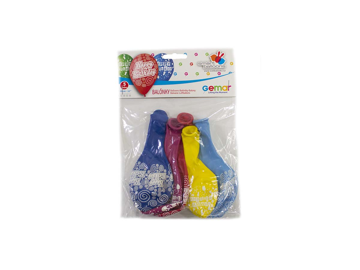 gemar Balóny Happy Birthday 30 cm 1x5 ks