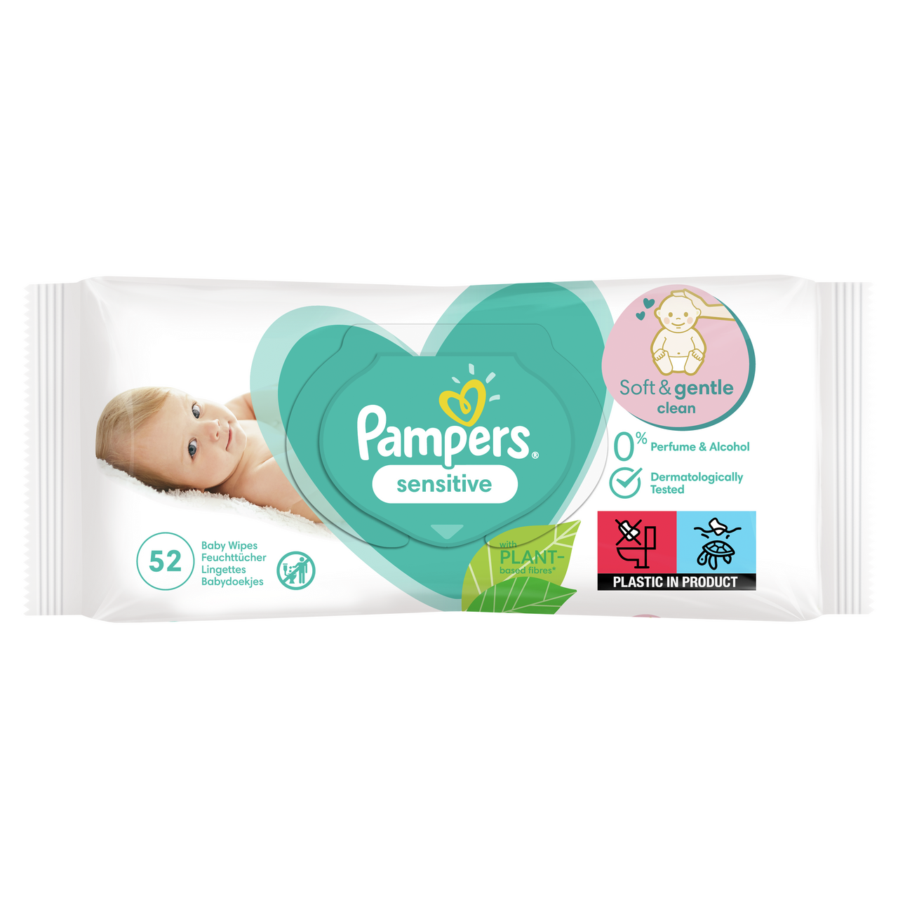 Pampers Sensitive vlhčené obrúsky 52 ks