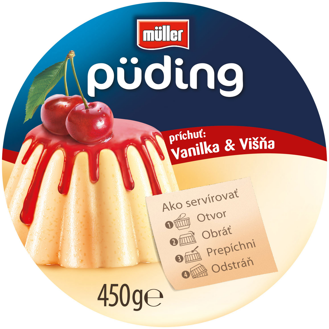 müller Puding vanilka-višňa chlad. 450 g