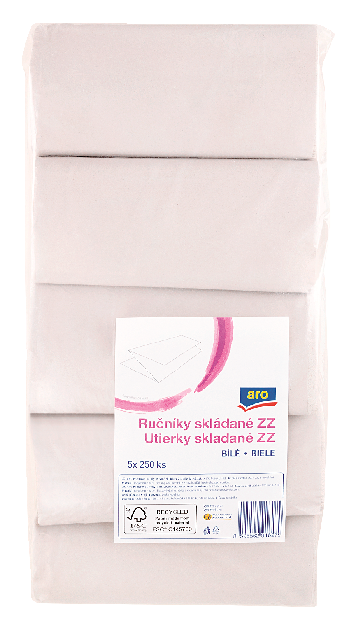 aro Utierky jednovrstvové ZZ biele 5x250 ks