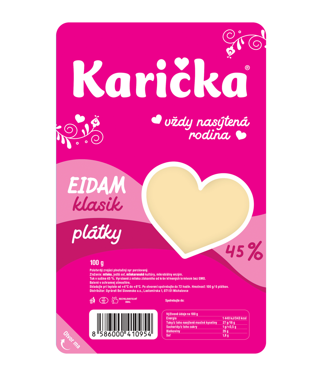 Karička Eidam Klasik plátky chlad. 100 g