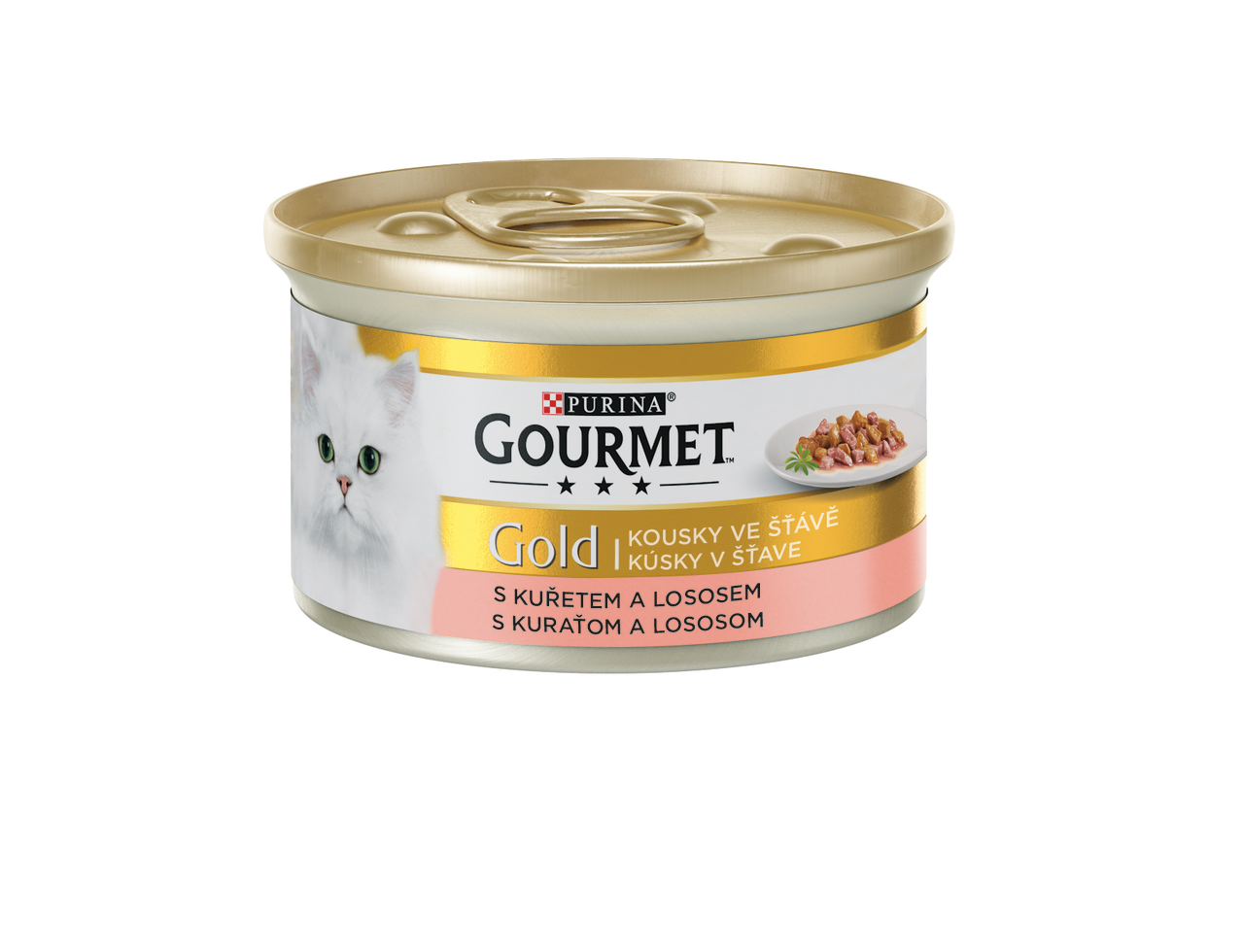 Purina Gourmet Gold Kúsky v šťave kura a losos 85 g