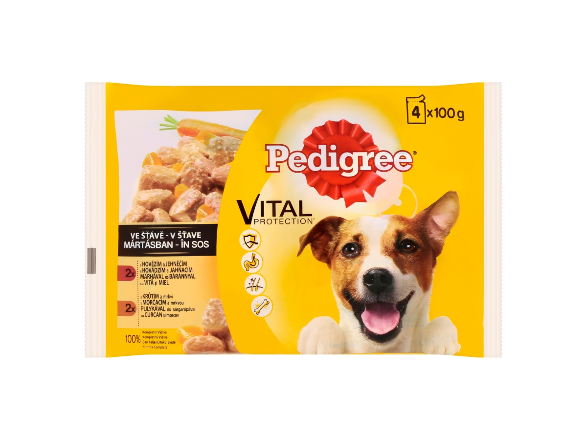 Pedigree Vital hovädzie a jahňacie v šťave kapsičky 4 x 100 g