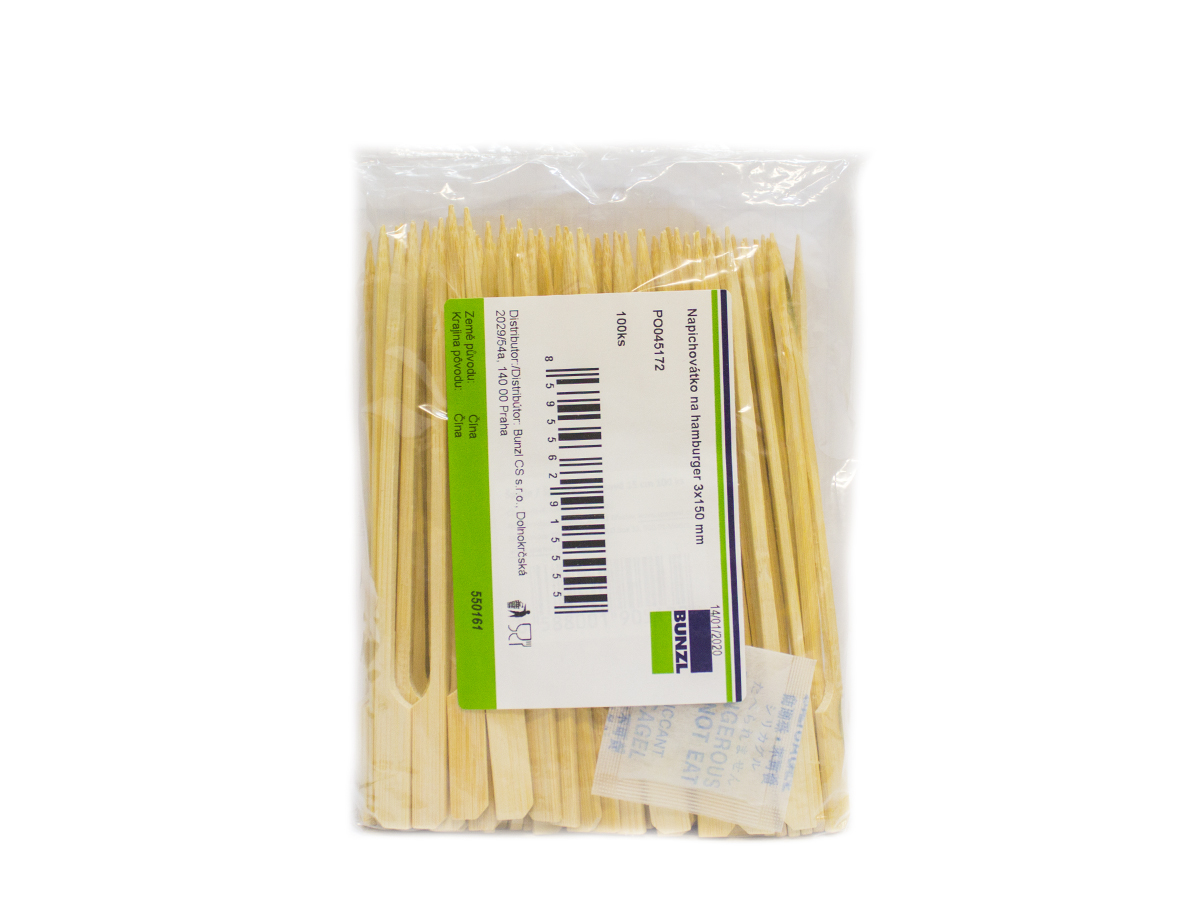 PRIMESOURCE Napichovadlá na hamburger 15 cm 100 ks