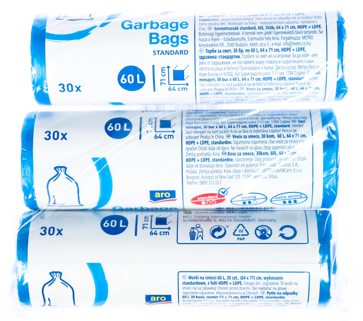 aro Vrecia na odpad standart 60 l 3 ks