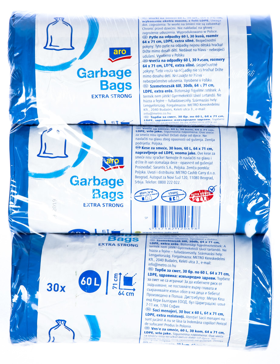 aro Vrecia na odpad extra silné 60 l 3 ks