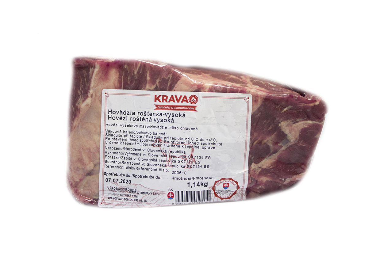 Hovädzia vysoká roštenka chlad. váž. cca 1,5 - 1,8 kg