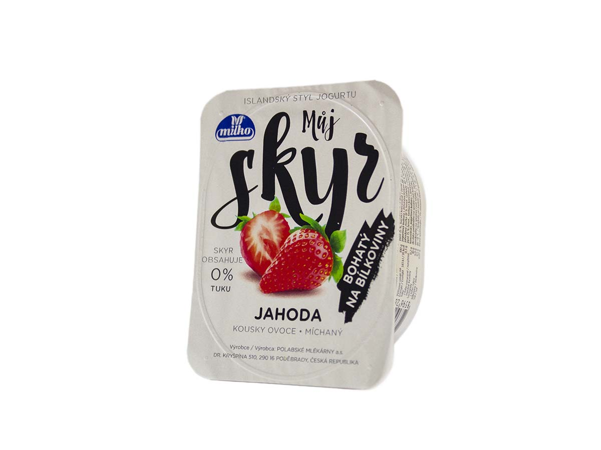 milko Môj Skyr 0% tuku jahoda chlad. 130 g