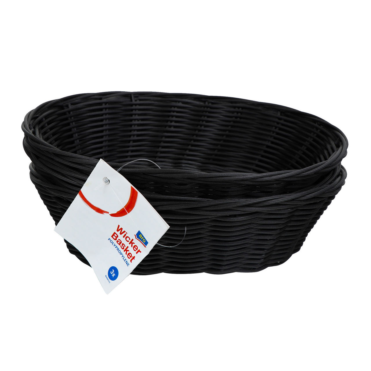 aro Košíky oválne 23 cm poplypropylén čierne 3 ks