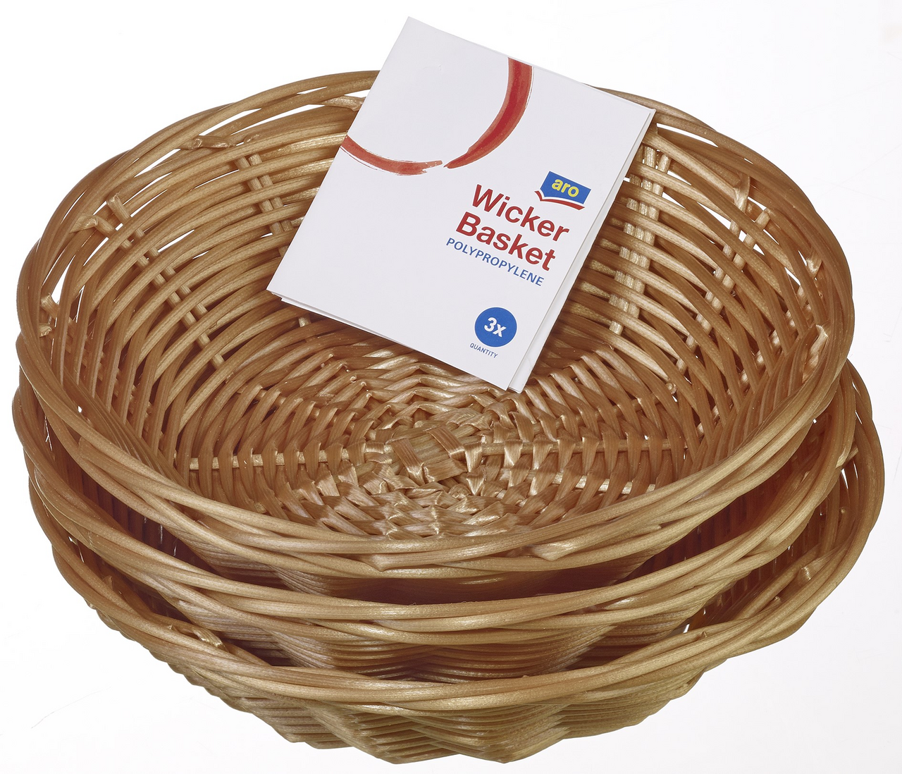 aro Košíky plastové 18 cm béžové 3 ks