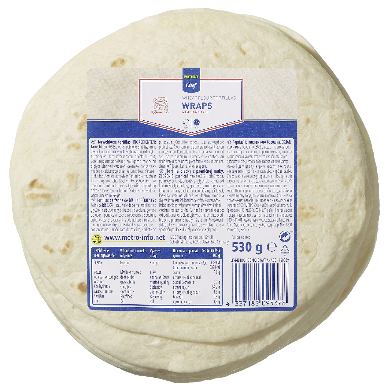 METRO Chef Tortilla placky 18 x 15cm 530 g