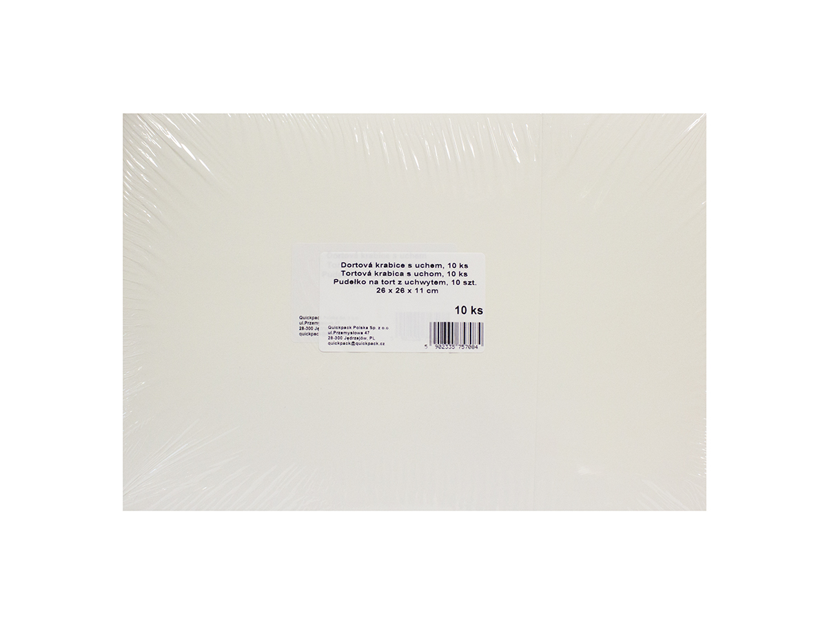 QUICKPACK Tortová krabica s uchom 26 x 26 x 11 cm 1 ks