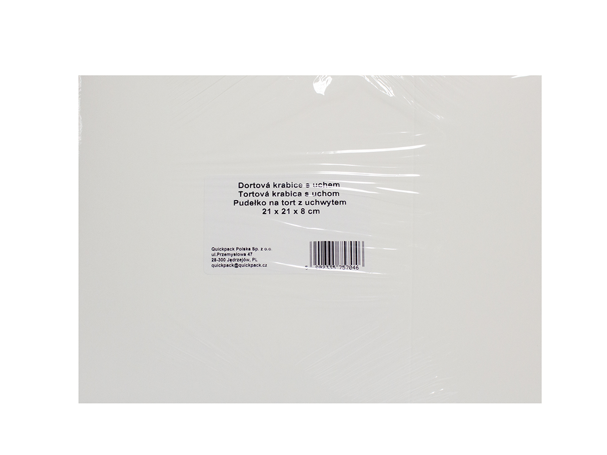QUICKPACK Tortová krabica s uchom 21 x 21 x 8 cm 1 ks