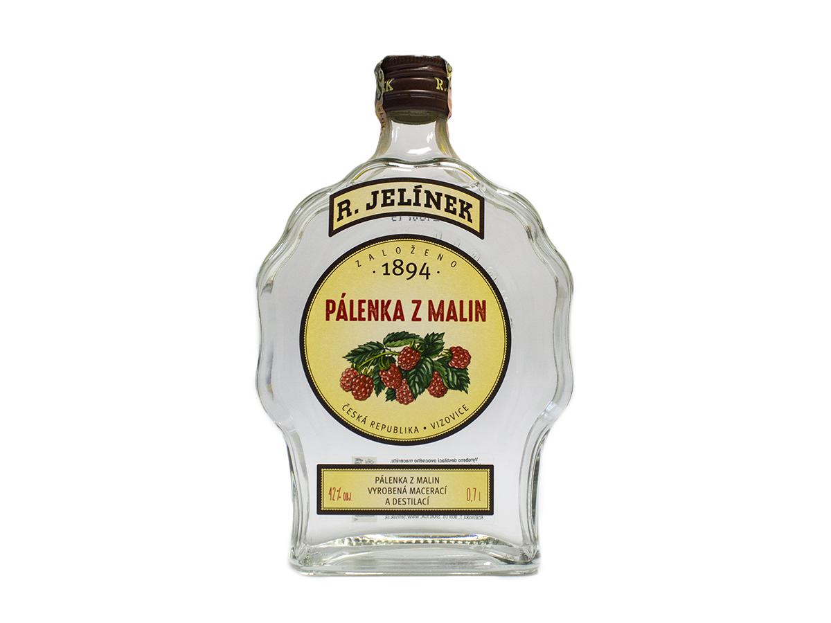 Rudolf Jelínek Pálenka z malín 42% budík 700 ml
