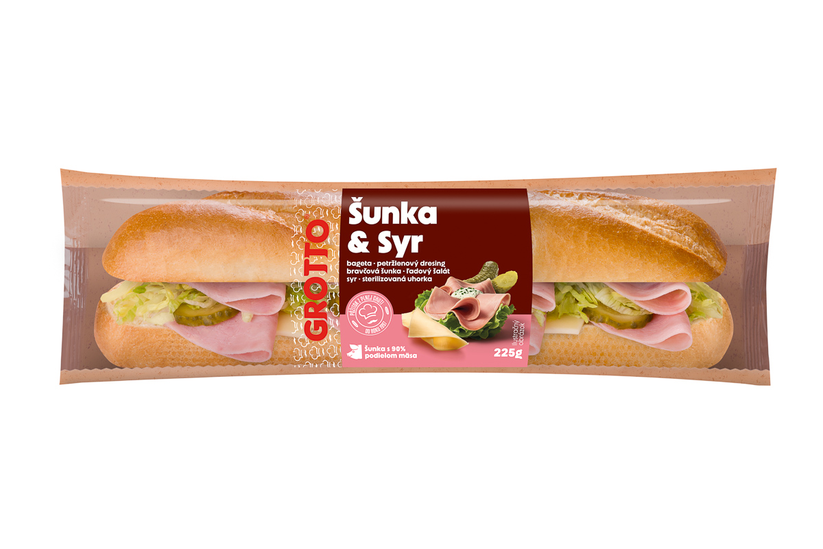 Grotto Bageta šunková chlad. 225 g