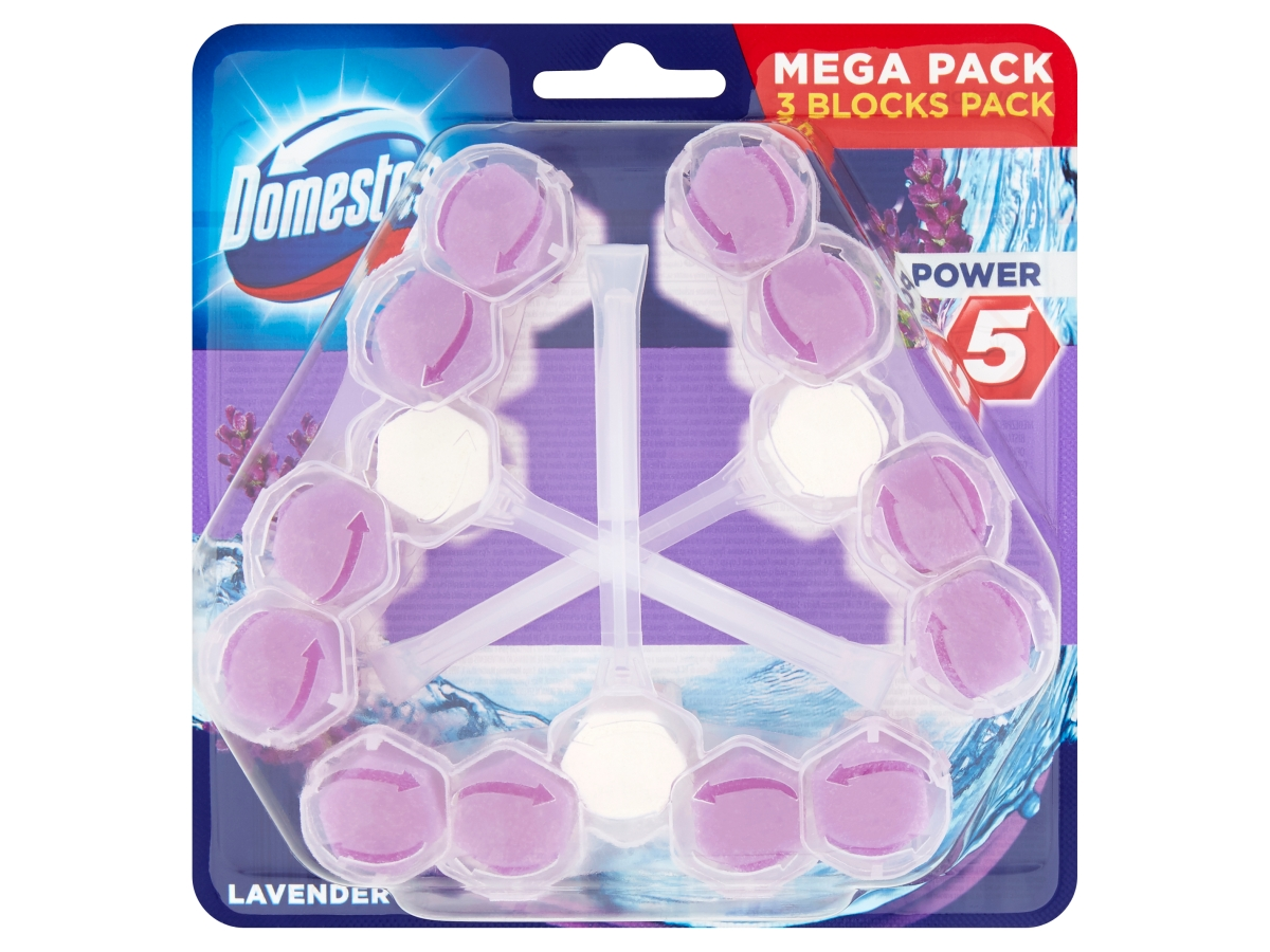 Domestos Power 5 Lavender WC blok 3x55 g
