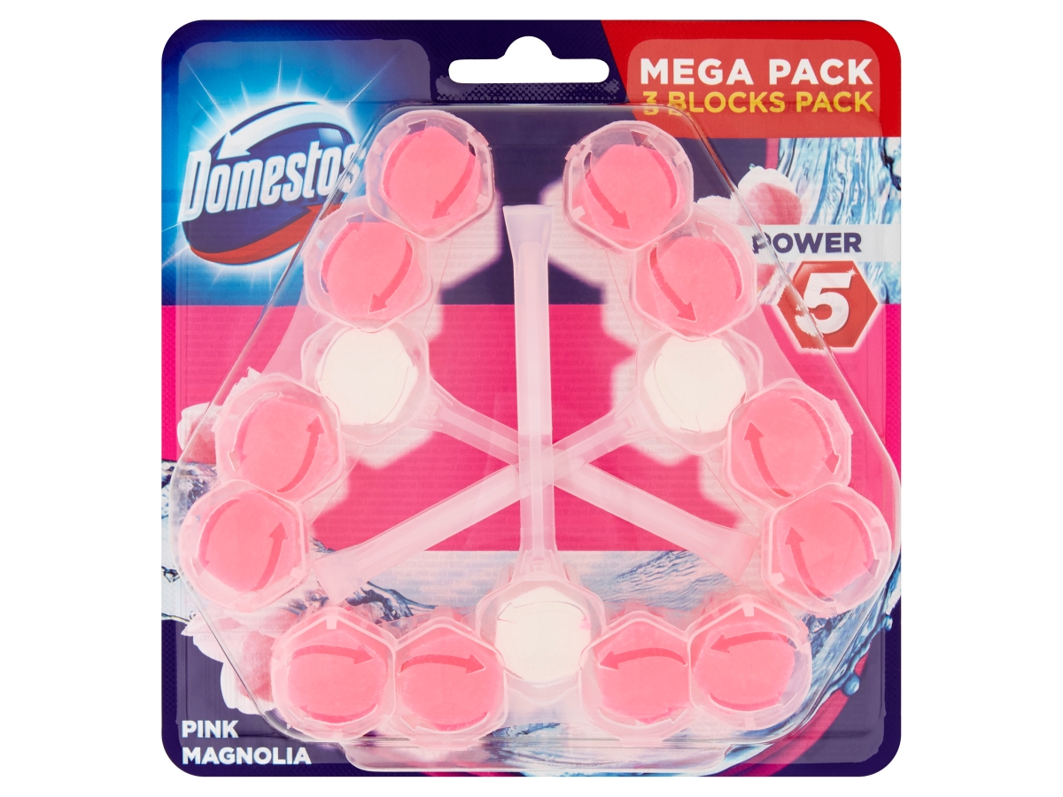 Domestos Power 5 Pink Magnolia WC blok 3x55 g