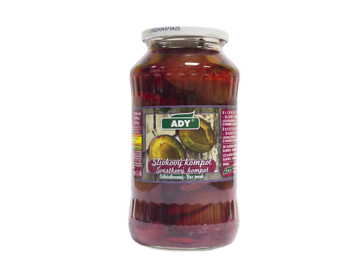 ADY Slivkový kompót odkôstkovaný 660 g