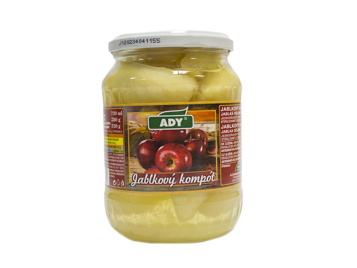 ADY Jablkový kompót so sladidlom 580 g
