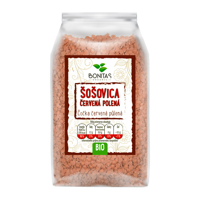 BONITAS Šošovica červená BIO 500 g