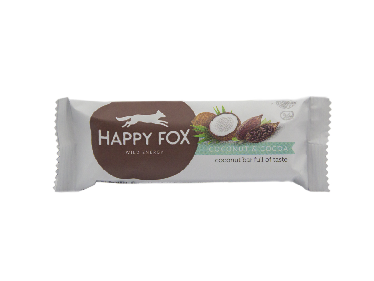 HAPPY FOX kokosová tyčinka s kakaom 40 g