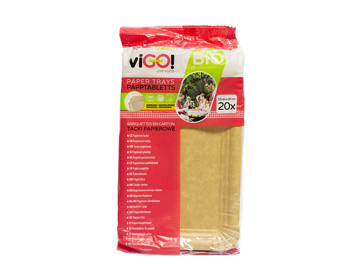 viGO! Tácky papierové hnedé 20 ks
