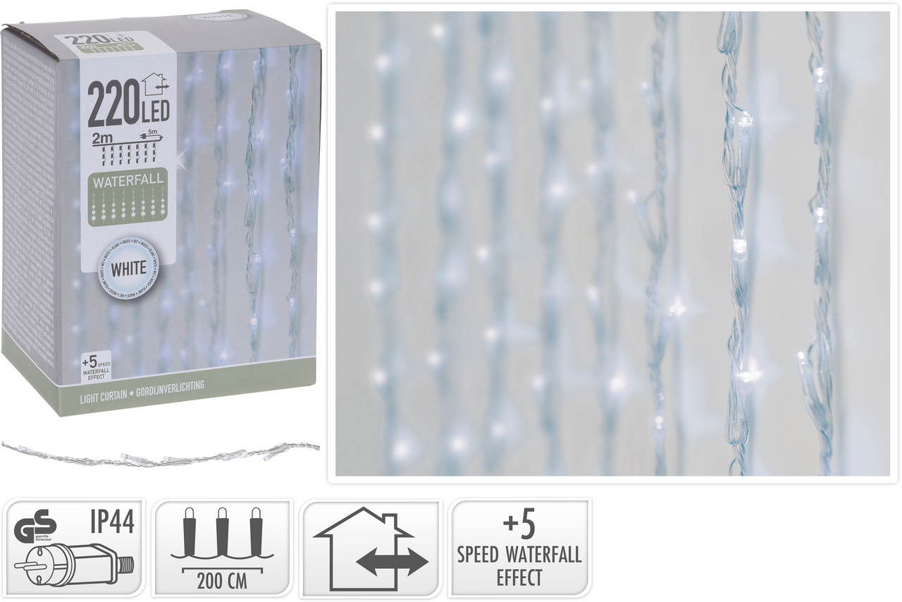 Závěs vodopád 220LED bílé 1 ks