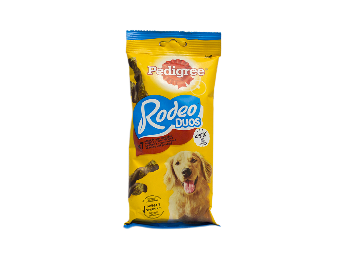 Pedigree Rodeo Duo s hovädzím mäsom a syrom 123 g