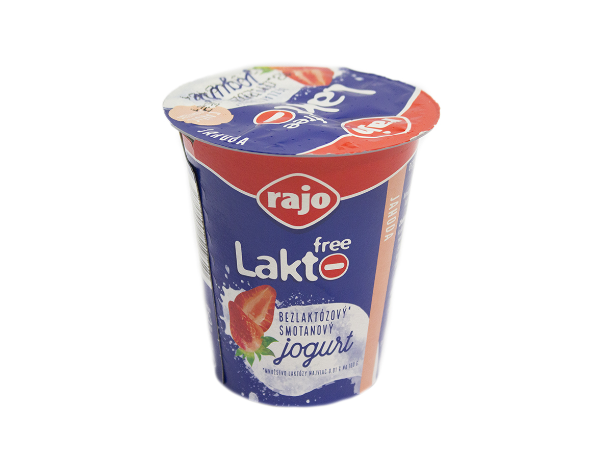 rajo Laktofree Jogurt smotanový bezlaktózový jahoda chlad. 145 g