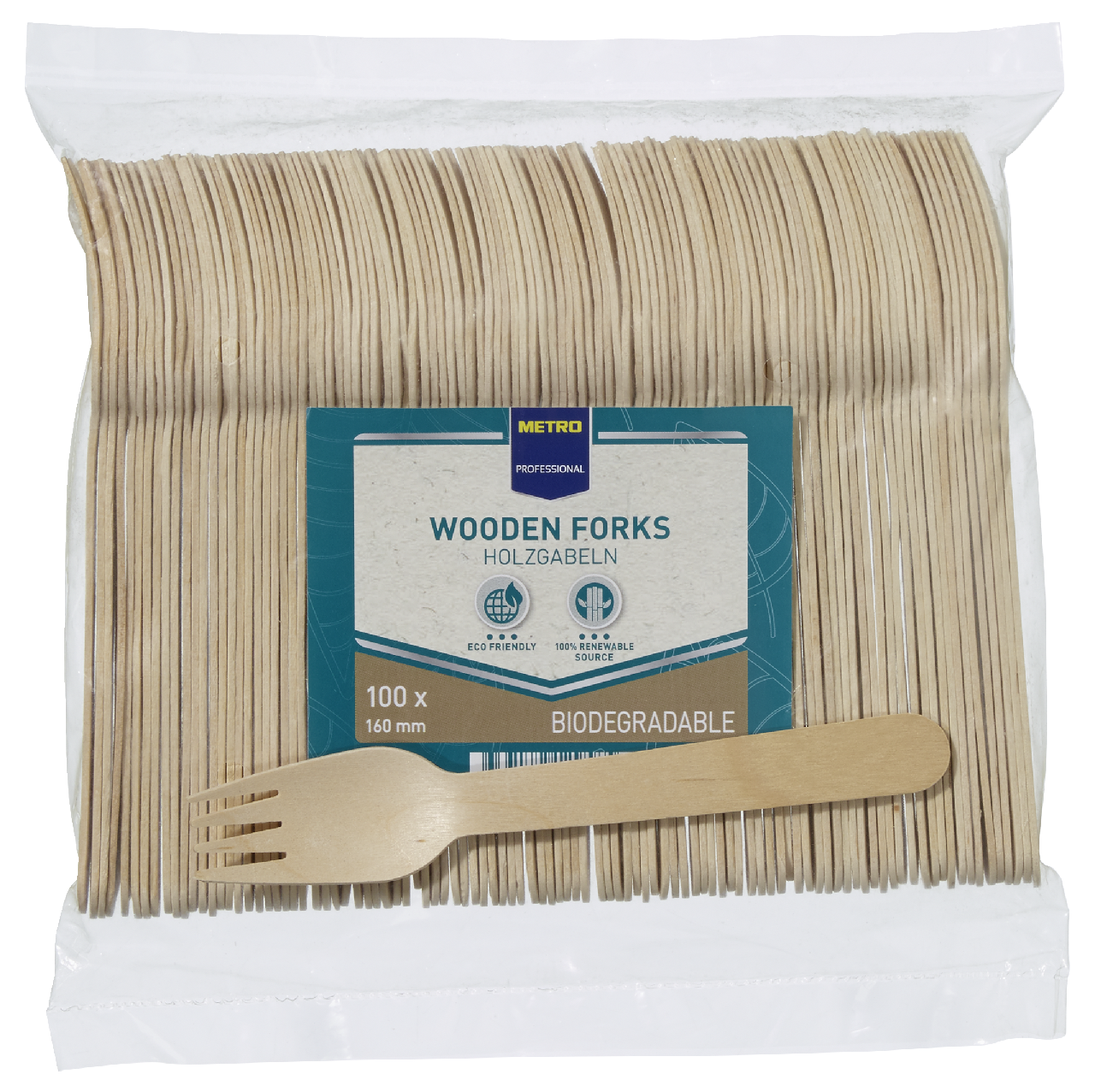 METRO PROFESSIONAL Vidlička drevená 16 cm 100 ks