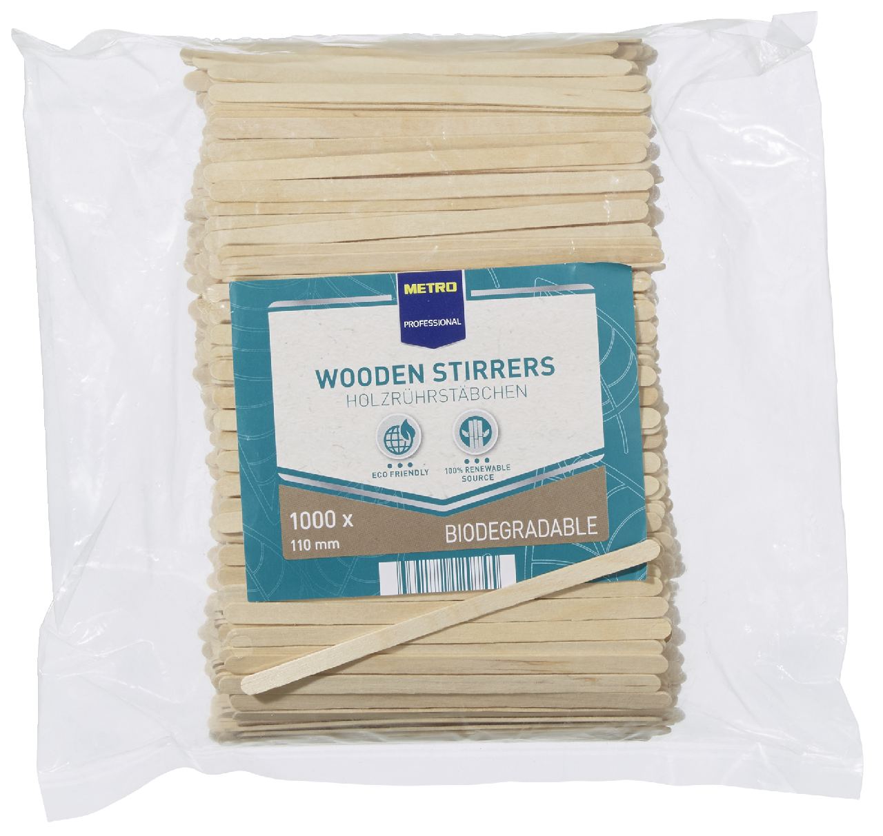 METRO PROFESSIONAL Miešatko drevené 11 cm 1000 ks