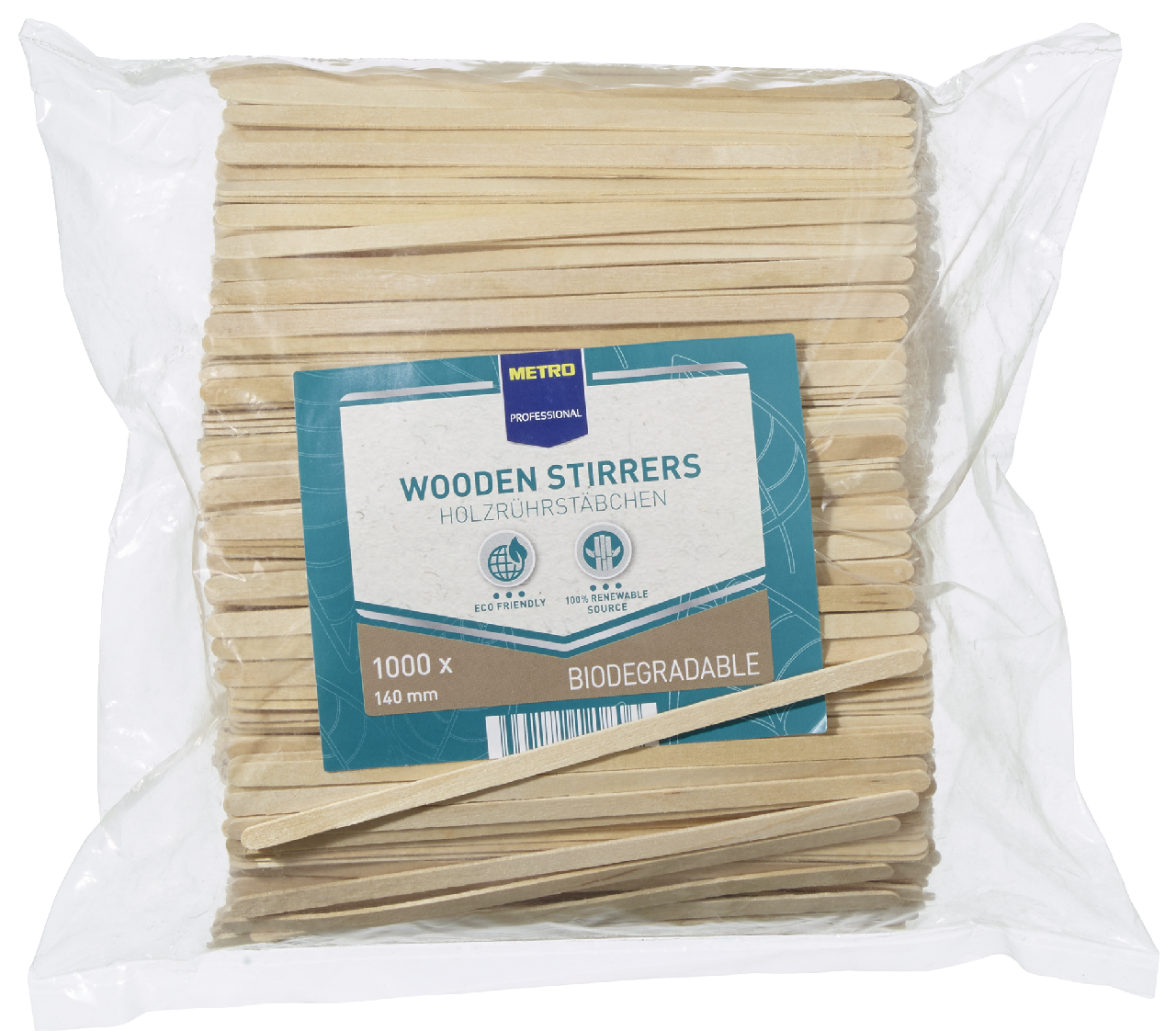 METRO PROFESSIONAL Miešatko drevené 14 cm 1000 ks