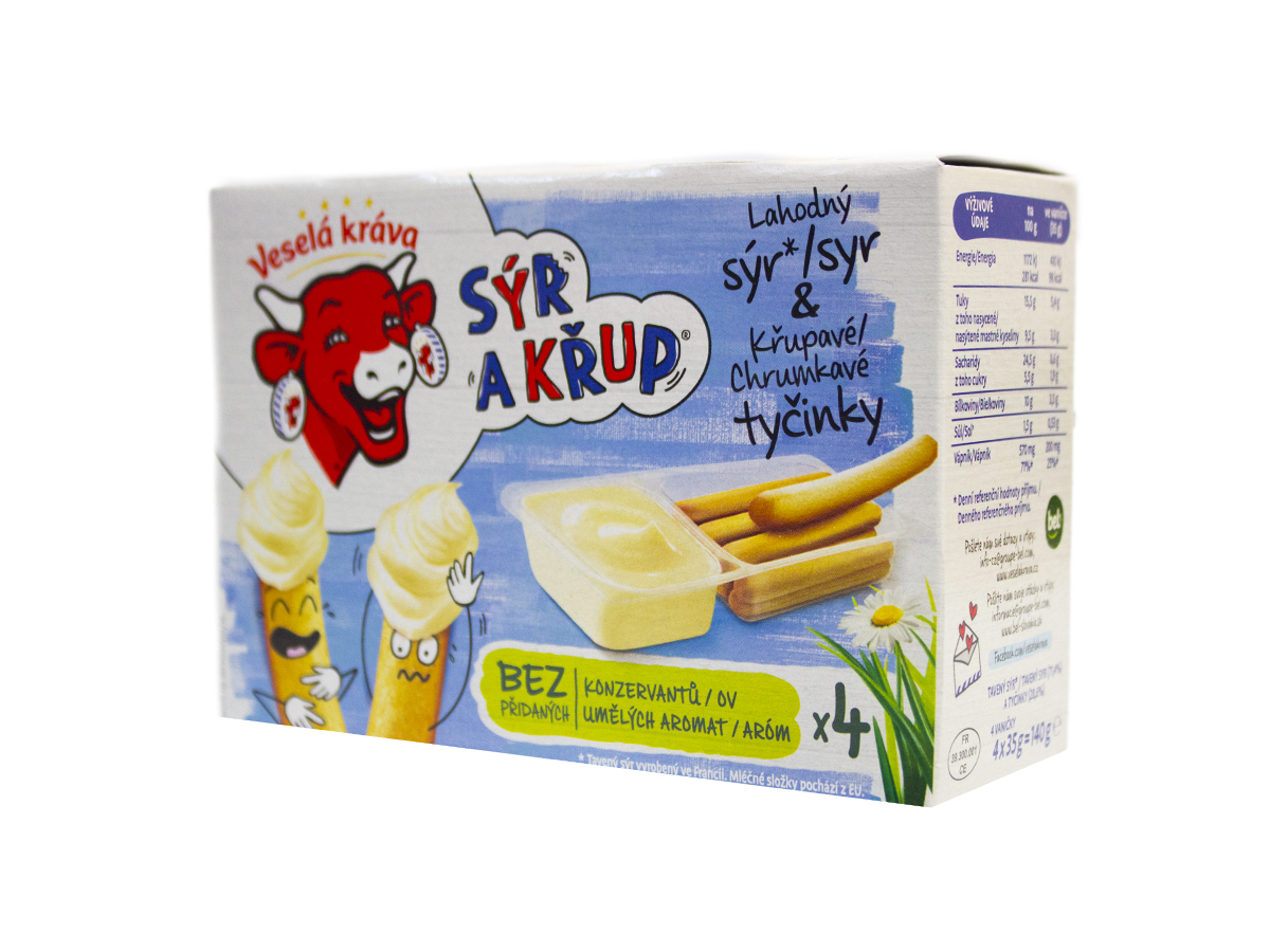 Veselá kráva Sýr a křup rodinné balenie chlad. 140 g