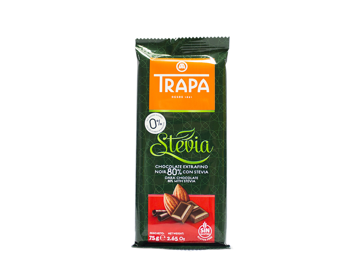 TRAPA Čokoláda so stéviou horká 75 g