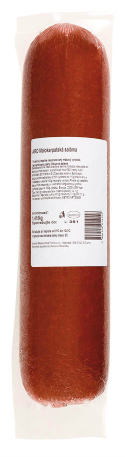 aro Malokarpatská saláma vákuovo balená chlad. váž. cca 1000 g