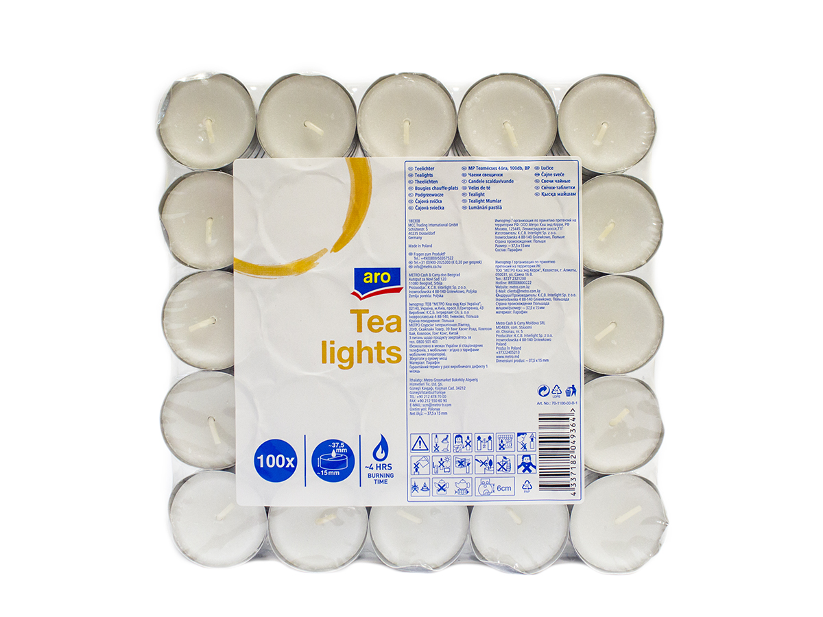 aro Sviečka čajová 4 h 100 ks