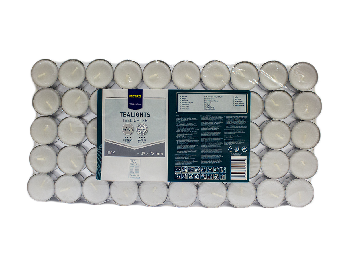 METRO PROFESSIONAL Sviečka čajová 8 h 100 ks