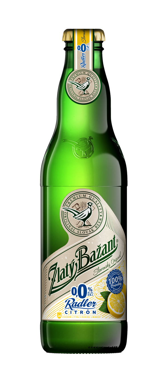 Zlatý Bažant radler citrón 24 x 330 ml SKLO
